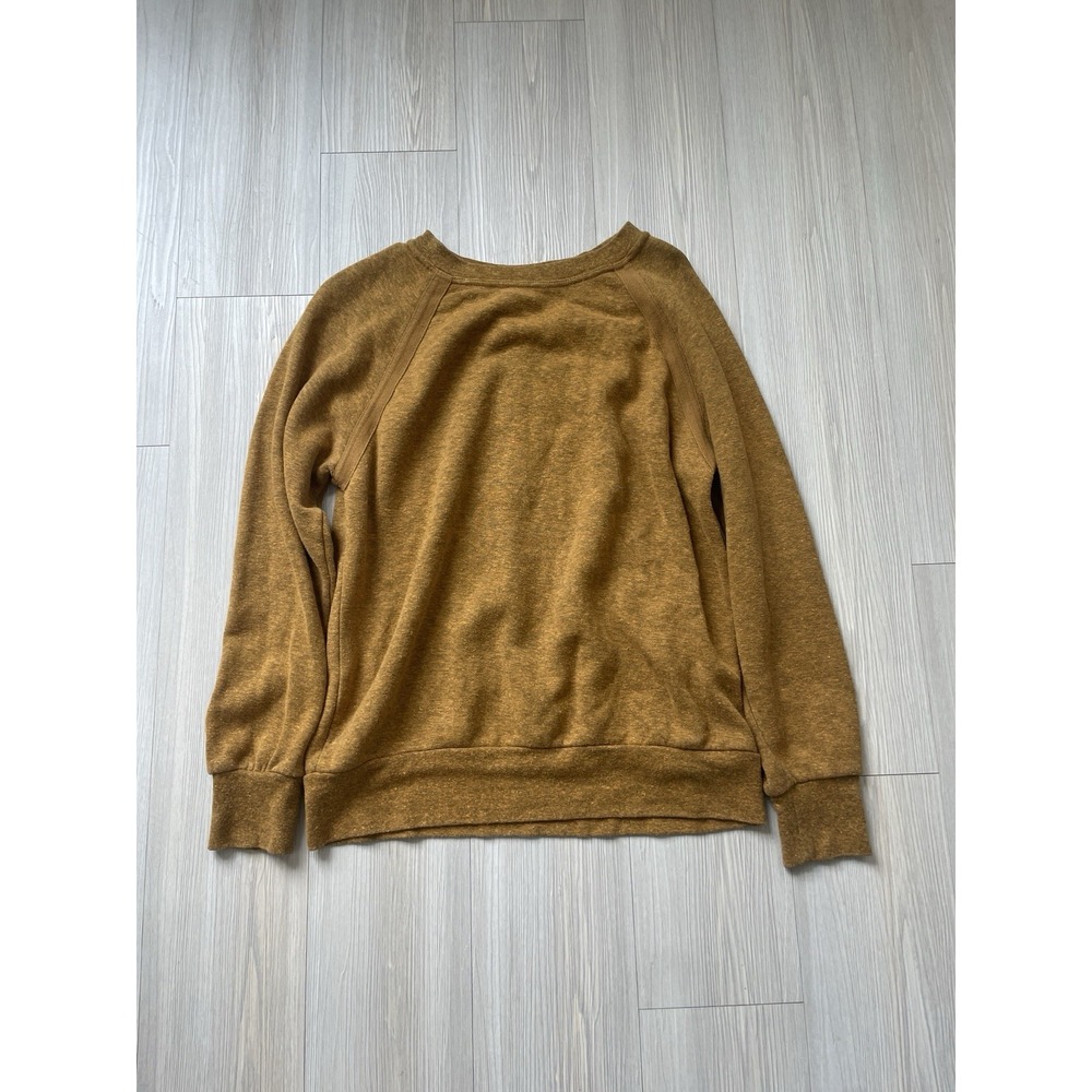PrAna Women's Size Small Mustard Yellow Pullover Crewneck Sweater Autumn Fall